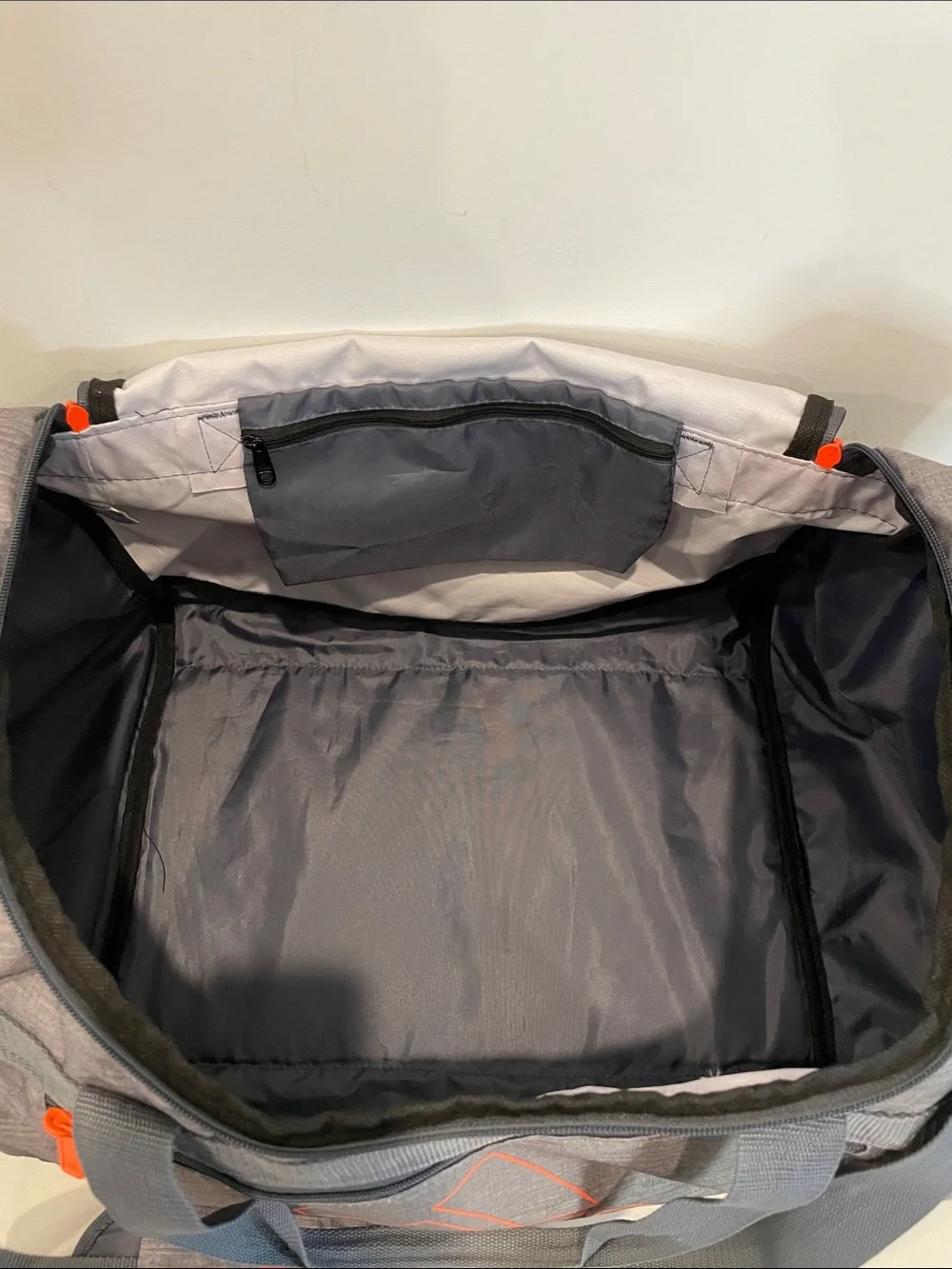 adidas Defender IV Duffel Bag Canvas Gray Orange Medium Gym Travel Luggage